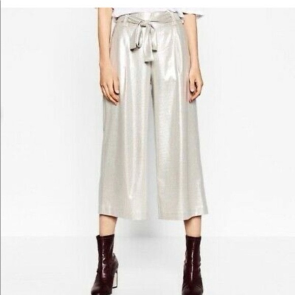 Zara wide leg metallic pant - Picture 1 of 6